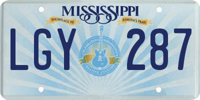 MS license plate LGY287
