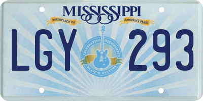 MS license plate LGY293