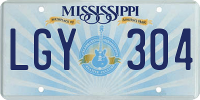 MS license plate LGY304