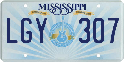 MS license plate LGY307