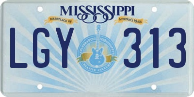 MS license plate LGY313
