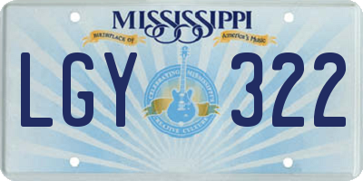MS license plate LGY322