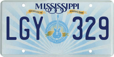 MS license plate LGY329