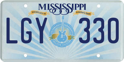 MS license plate LGY330
