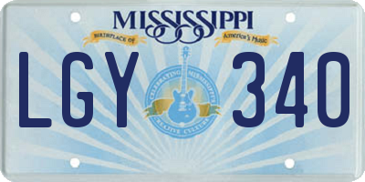 MS license plate LGY340