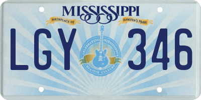 MS license plate LGY346
