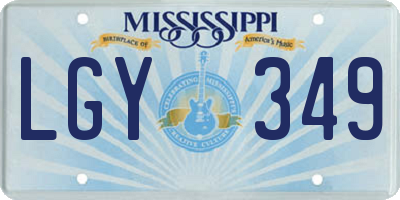 MS license plate LGY349