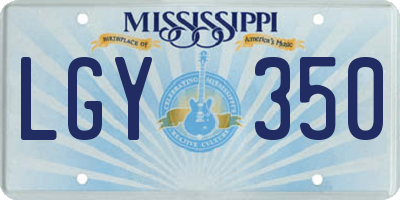 MS license plate LGY350