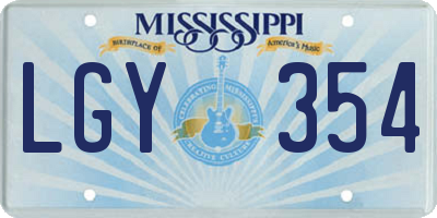 MS license plate LGY354