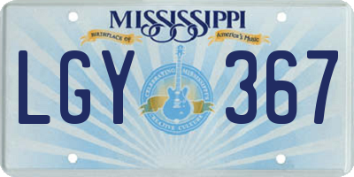 MS license plate LGY367