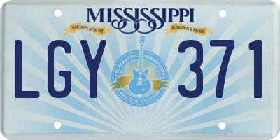 MS license plate LGY371