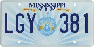 MS license plate LGY381