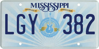 MS license plate LGY382