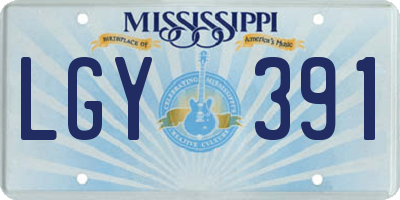 MS license plate LGY391
