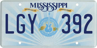 MS license plate LGY392