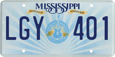 MS license plate LGY401