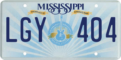 MS license plate LGY404