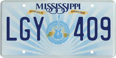 MS license plate LGY409