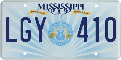 MS license plate LGY410