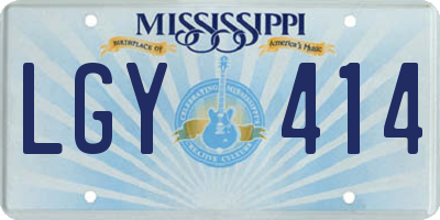 MS license plate LGY414