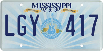 MS license plate LGY417