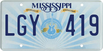 MS license plate LGY419