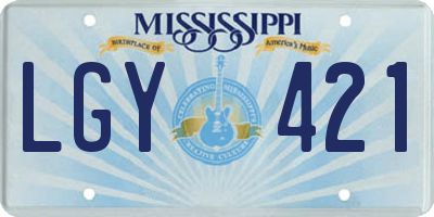 MS license plate LGY421