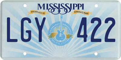 MS license plate LGY422