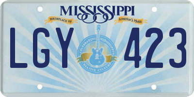 MS license plate LGY423