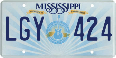 MS license plate LGY424