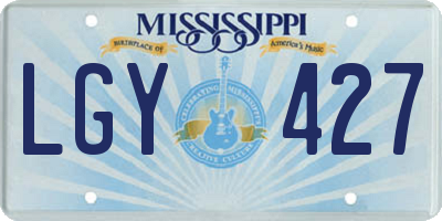 MS license plate LGY427