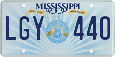 MS license plate LGY440