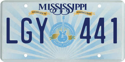 MS license plate LGY441