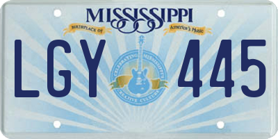 MS license plate LGY445