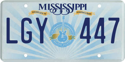 MS license plate LGY447