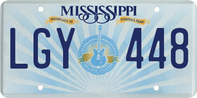 MS license plate LGY448