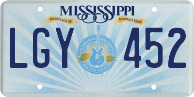 MS license plate LGY452