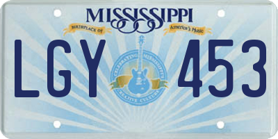 MS license plate LGY453