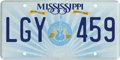 MS license plate LGY459