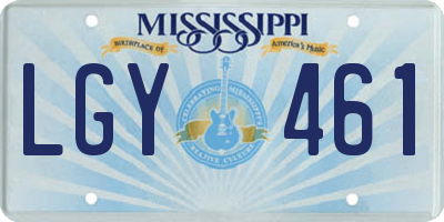 MS license plate LGY461