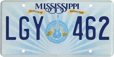 MS license plate LGY462