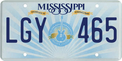 MS license plate LGY465