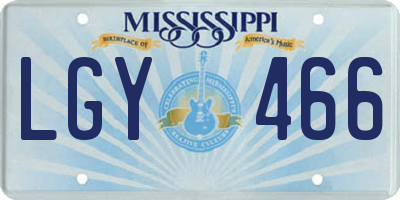 MS license plate LGY466
