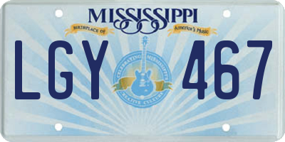 MS license plate LGY467