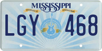 MS license plate LGY468