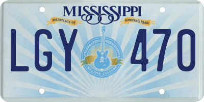 MS license plate LGY470