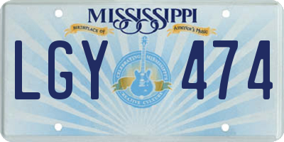 MS license plate LGY474