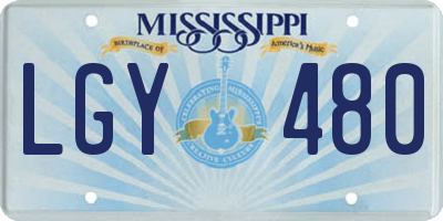 MS license plate LGY480