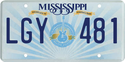 MS license plate LGY481