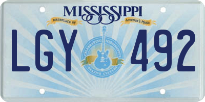 MS license plate LGY492